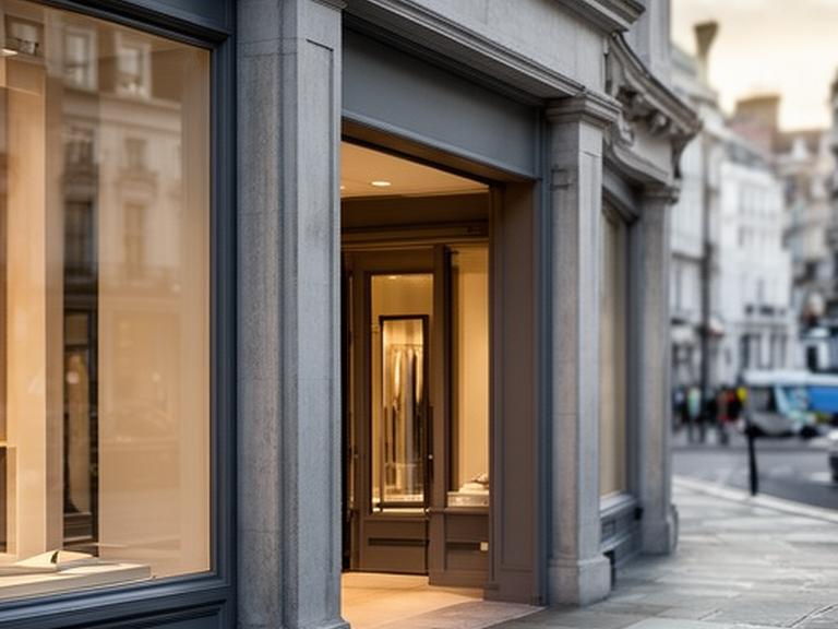 Exterior view of a London boutique street near Regent's Park with an elegant entrance